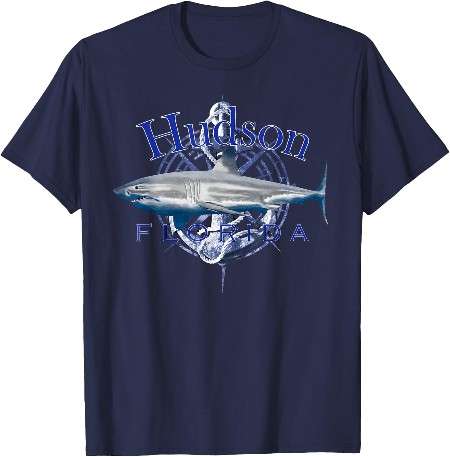 Hudson Florida Nautical Sailing Boating T-Shirt - T-Shirt | Navy