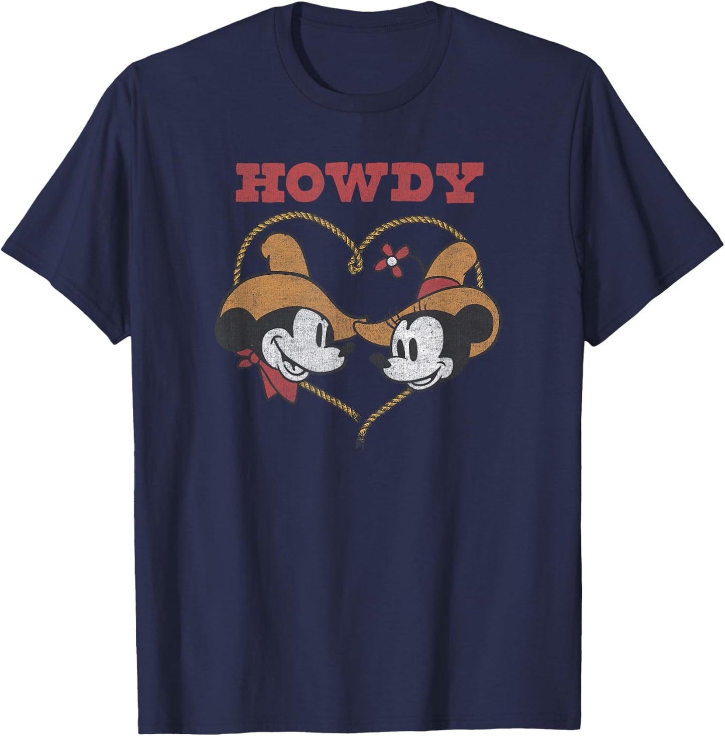Disney Mickey Classic Mickey and Minnie Howdy Heart T-Shirt - T-Shirt | Navy