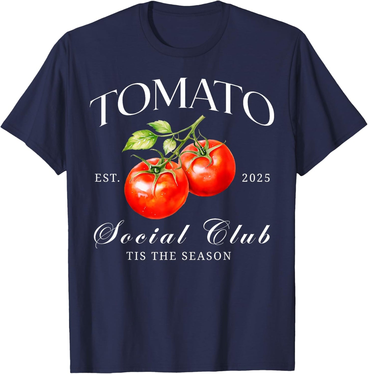 Tomato Season Social Club Gardening Vegetables Farmer T-Shirt - T-Shirt | Navy