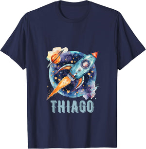 Kids THIAGO Name Baby Boy Nursery Room Theme Decor Gifts T-Shirt - T-Shirt | Navy