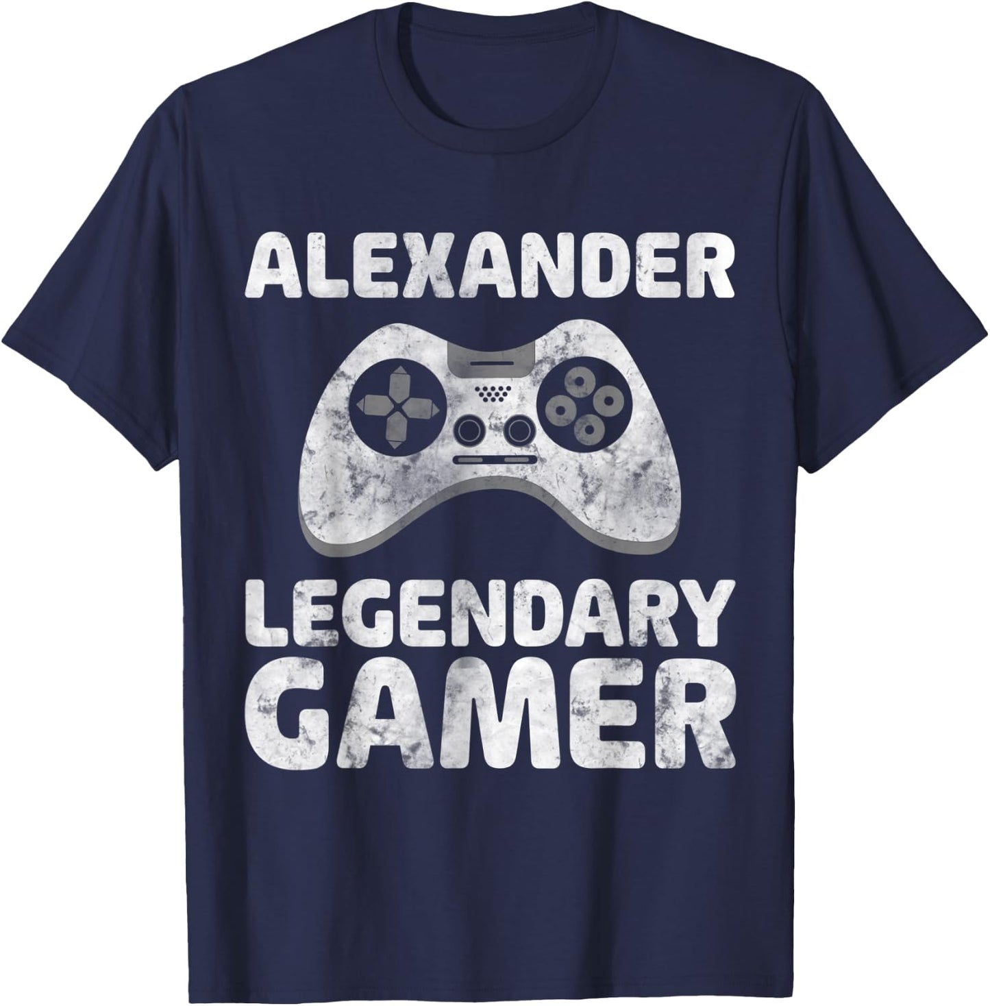 Personalized Legendary Gamer Shirt Alexander Name Gamer T-Shirt - T-Shirt | Navy