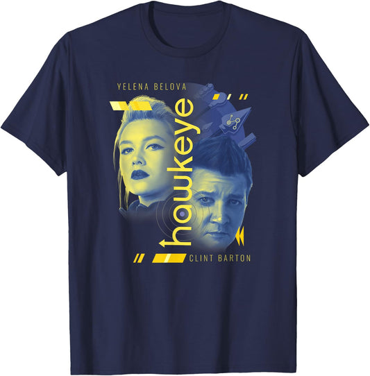 Marvel Hawkeye Yelena And Clint Dual Archers Poster T-Shirt - T-Shirt | Navy