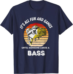 Its all fun and games until someone loses a bass T-Shirt - T-Shirt | Navy