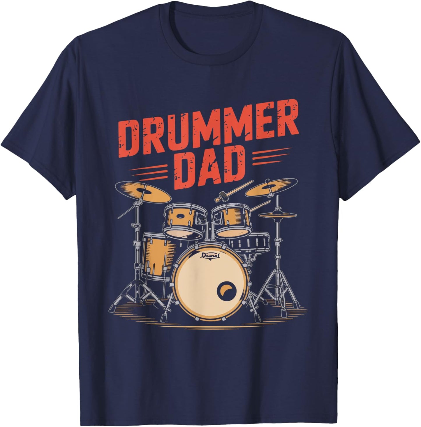 Drummer Dad Gift Drums Funny Daddy T-Shirt - T-Shirt | Navy