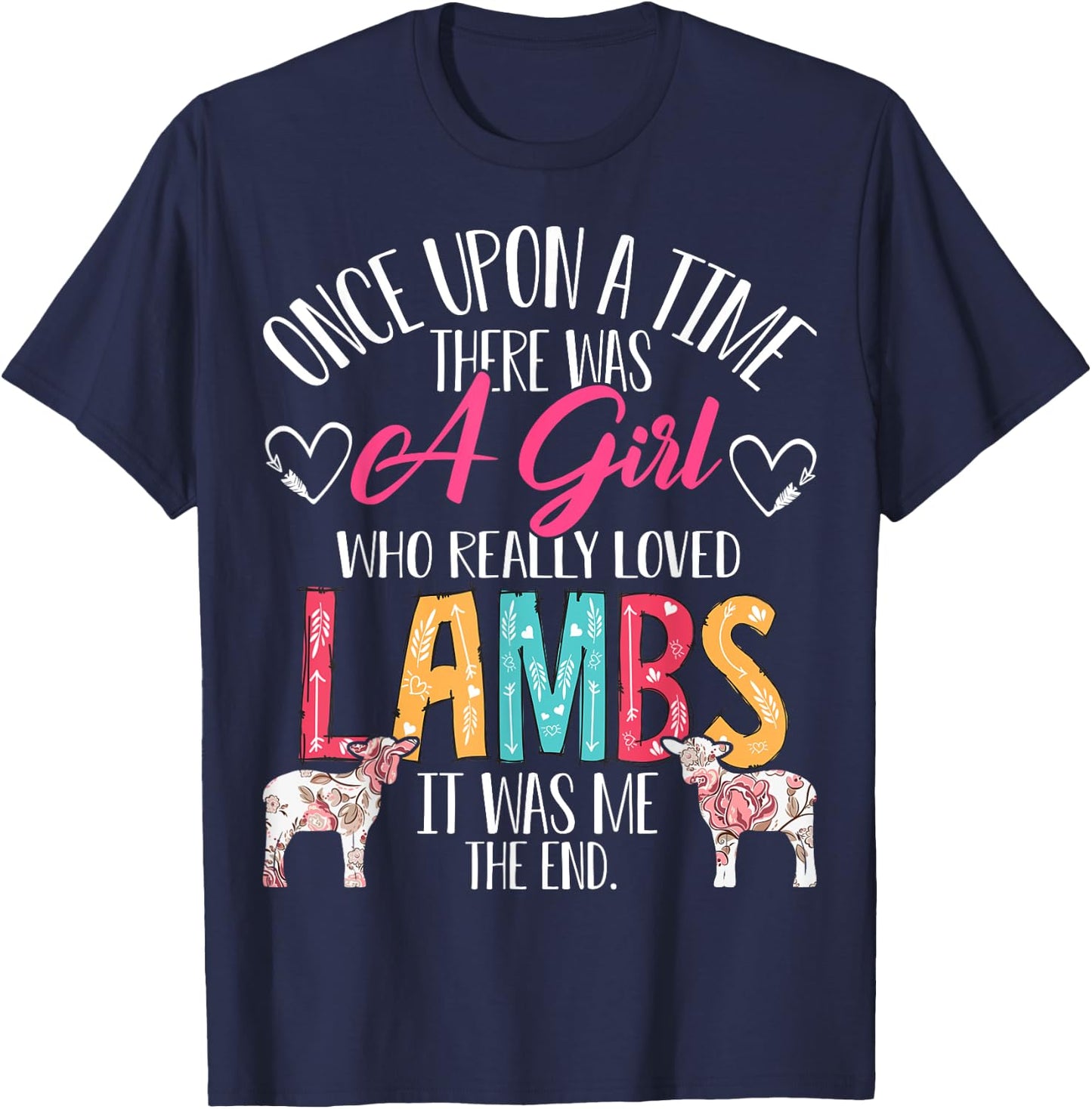 There Was A Girl Who Really Loved Lambs Sheep Lover Gifts T-Shirt - T-Shirt | Navy