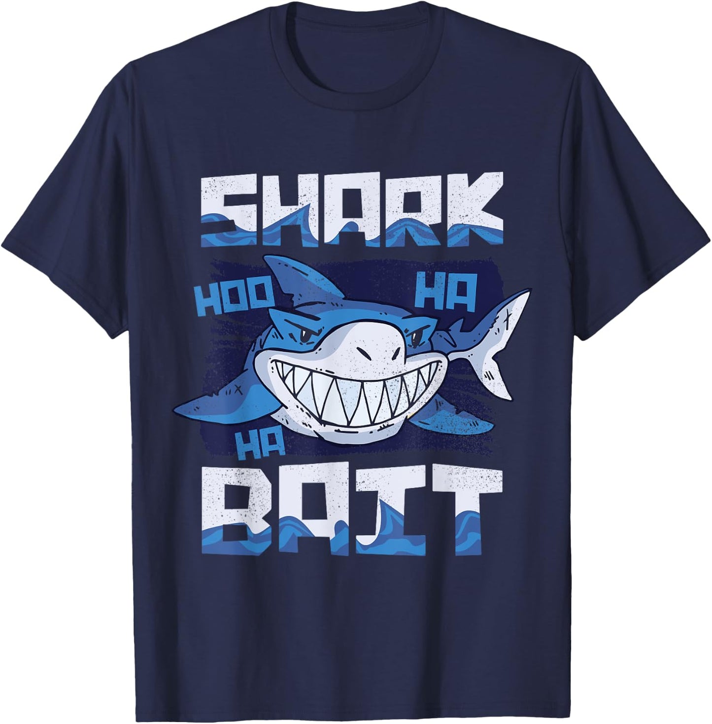 Shark Bait Hoo Ha Ha Funny T Shirt Funny Shark of Week T-Shirt - T-Shirt | Navy