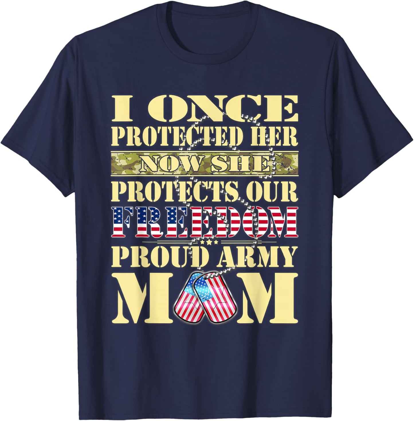 My Daughter is A Soldier Proud Army Mom Military Mother Gift T-Shirt - T-Shirt | Navy
