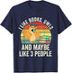 I Like Books, Owls and Maybe Like 3 People Cute Bookworm T-Shirt - T-Shirt | Navy
