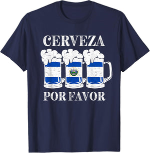 Cerveza Por Favor Salvadoran Beer Pupusas Tamales Party T-Shirt - T-Shirt | Navy
