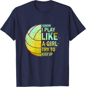 Girls Volleyball Shirt | Volleyball T-Shirt - T-Shirt | Navy