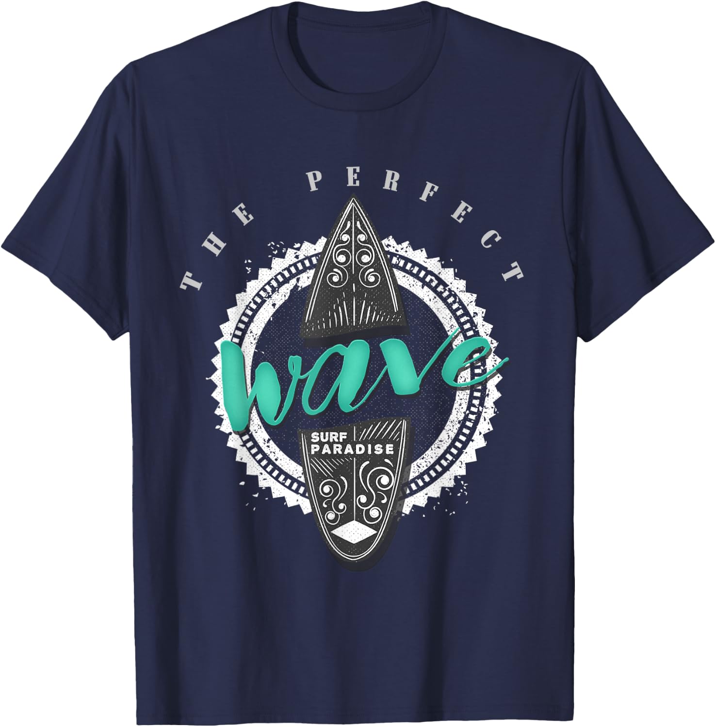 Surfing Perfect Wave Surf Paradise Funny Surfer Gift T-Shirt - T-Shirt | Navy