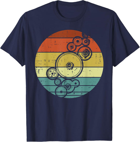 Gear Car Boys Retro Car Technician Car Mechanic Garage Men T-Shirt - T-Shirt | Navy