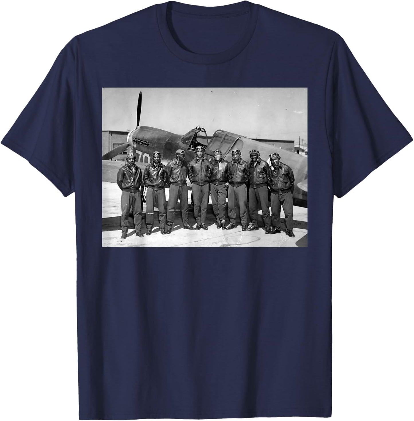 Retro Black Airmen Black History World War 2 Tuskegee Pilots T-Shirt - T-Shirt | Navy