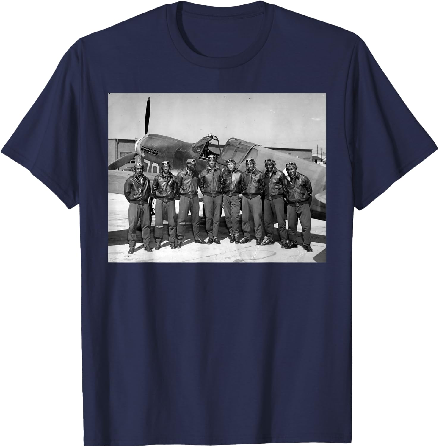 Retro Black Airmen Black History World War 2 Tuskegee Pilots T-Shirt - T-Shirt | Navy