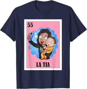 Funny Mexican Design for Aunt - La Tia T-Shirt - T-Shirt | Navy