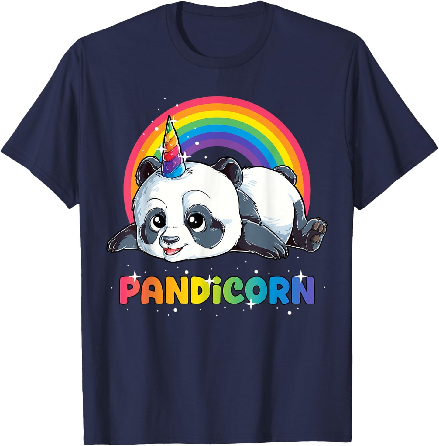 Panda Unicorn Pandicorn Girls Kids Rainbow Gifts Pandacorn T-Shirt - T-Shirt | Navy