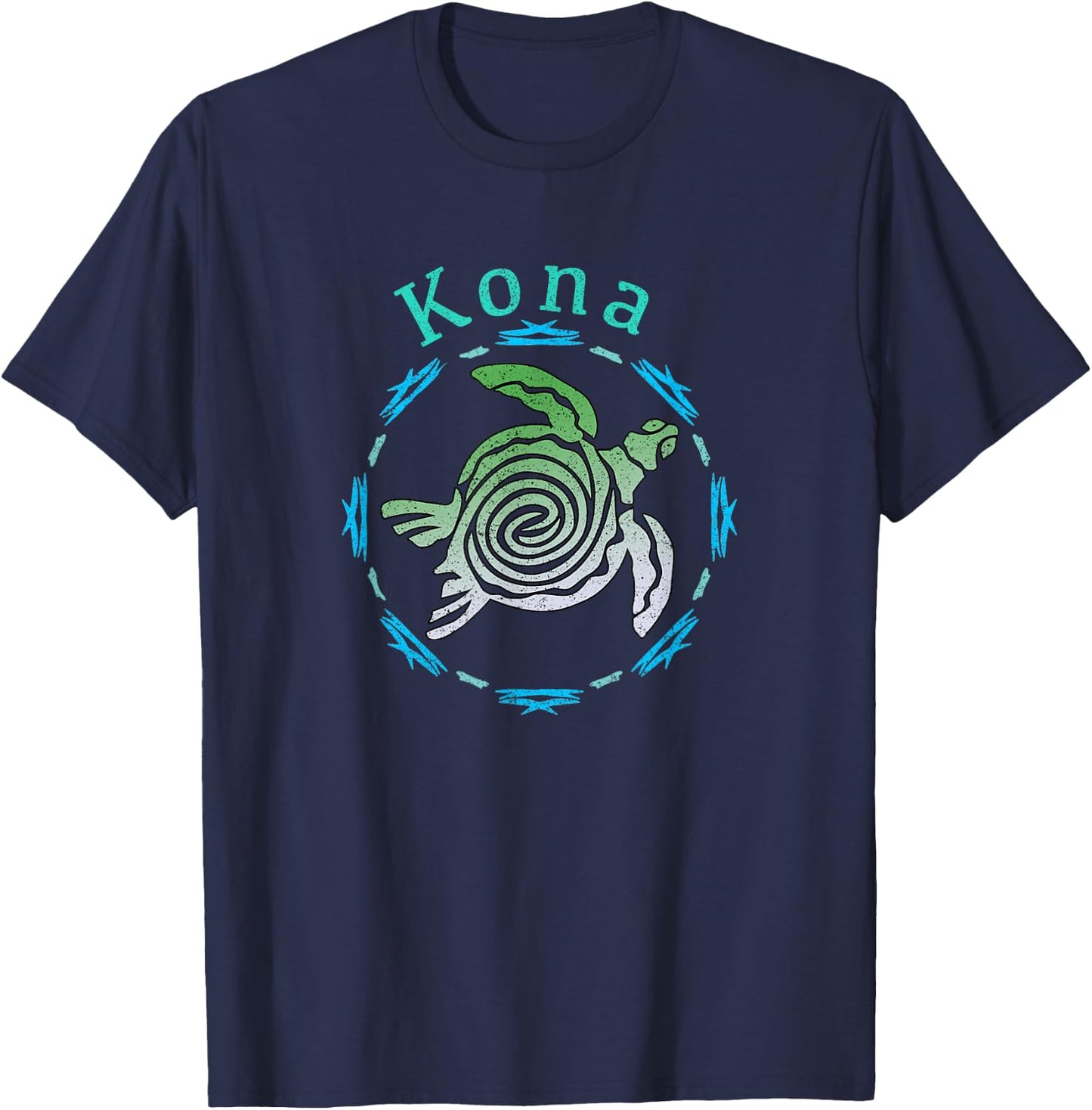 Kona Hawaii Vintage Tribal Turtle Gift T-Shirt - T-Shirt | Navy