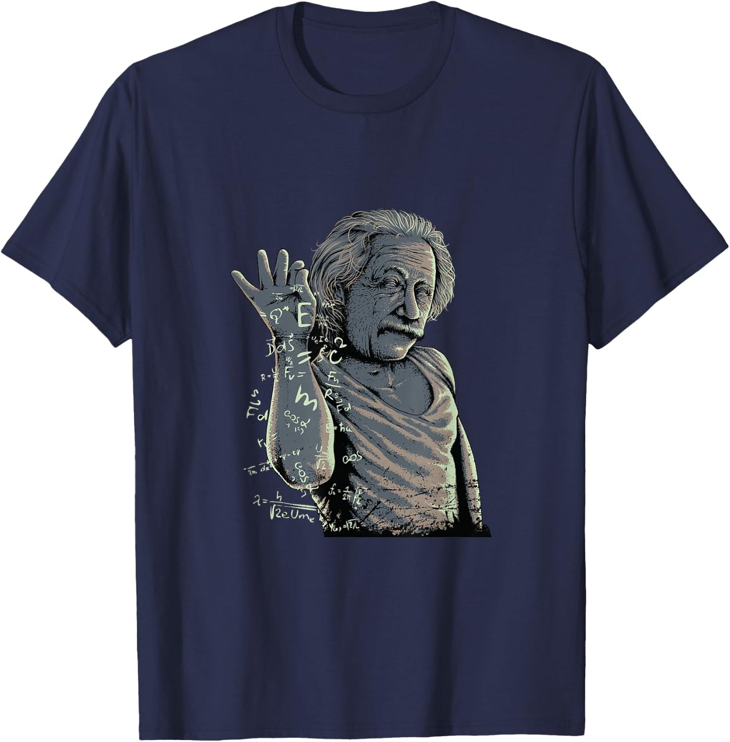 Famous Physicist Albert Motif , E MC Gift T-Shirt - T-Shirt | Navy