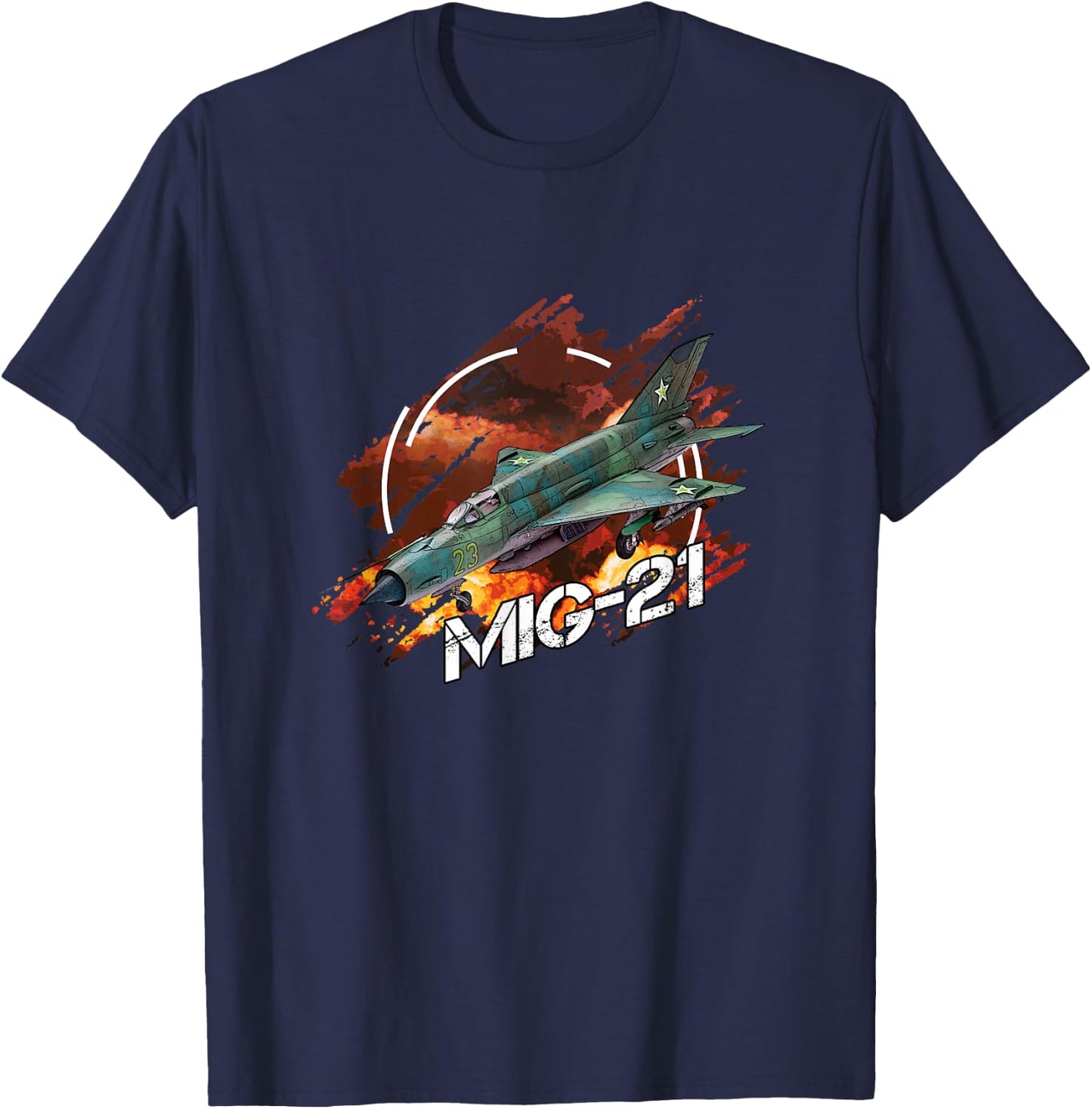 Russian Fighter Shirt Gift Mig 21 T-Shirt - T-Shirt | Navy