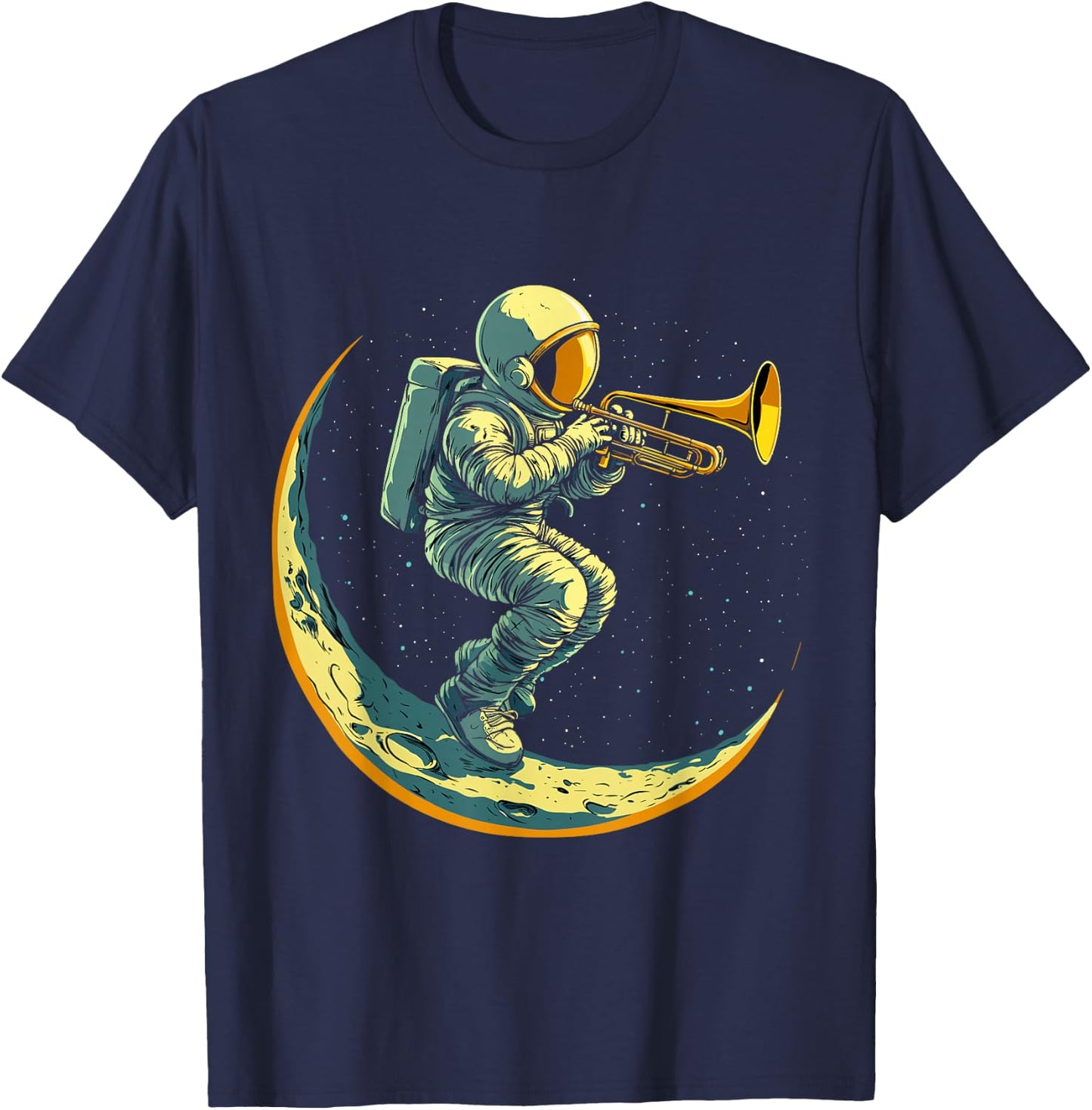 Astronaut Playing Trombone T-Shirt - T-Shirt | Navy