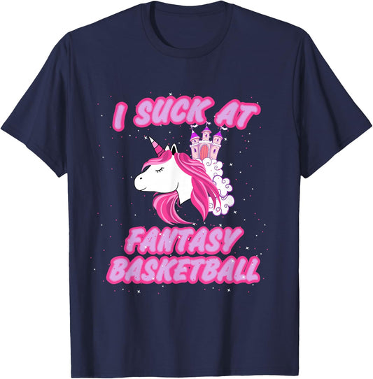 I Suck At Fantasy Basketball - Funny Draft Party T-Shirt - T-Shirt | Navy