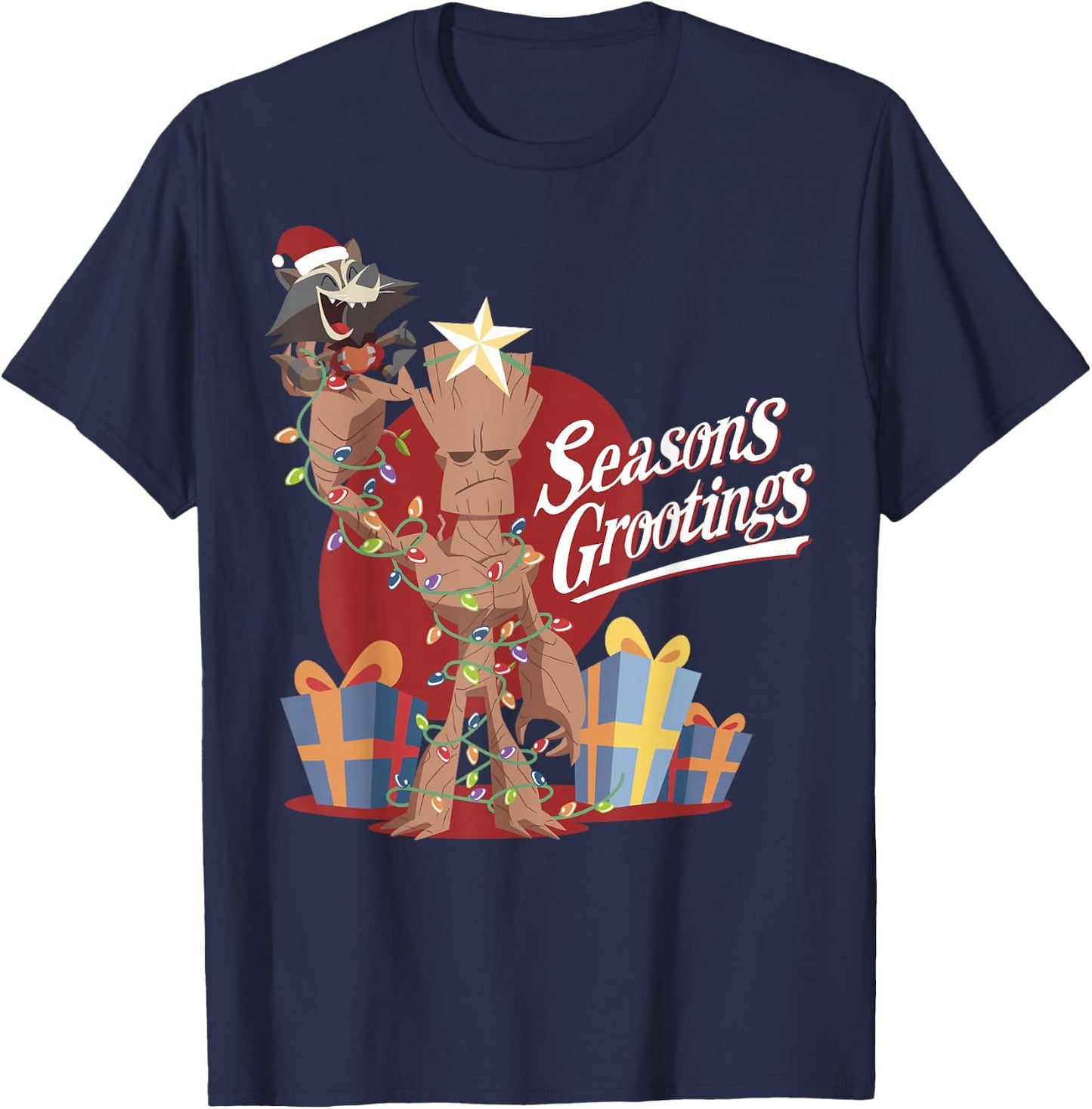 Marvel Guardians Of The Galaxy Season's Grootings Christmas T-Shirt - T-Shirt | Navy
