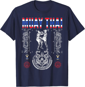 Sawadee thai traditional sak yant thai twin tiger muay thai T-Shirt - T-Shirt | Navy