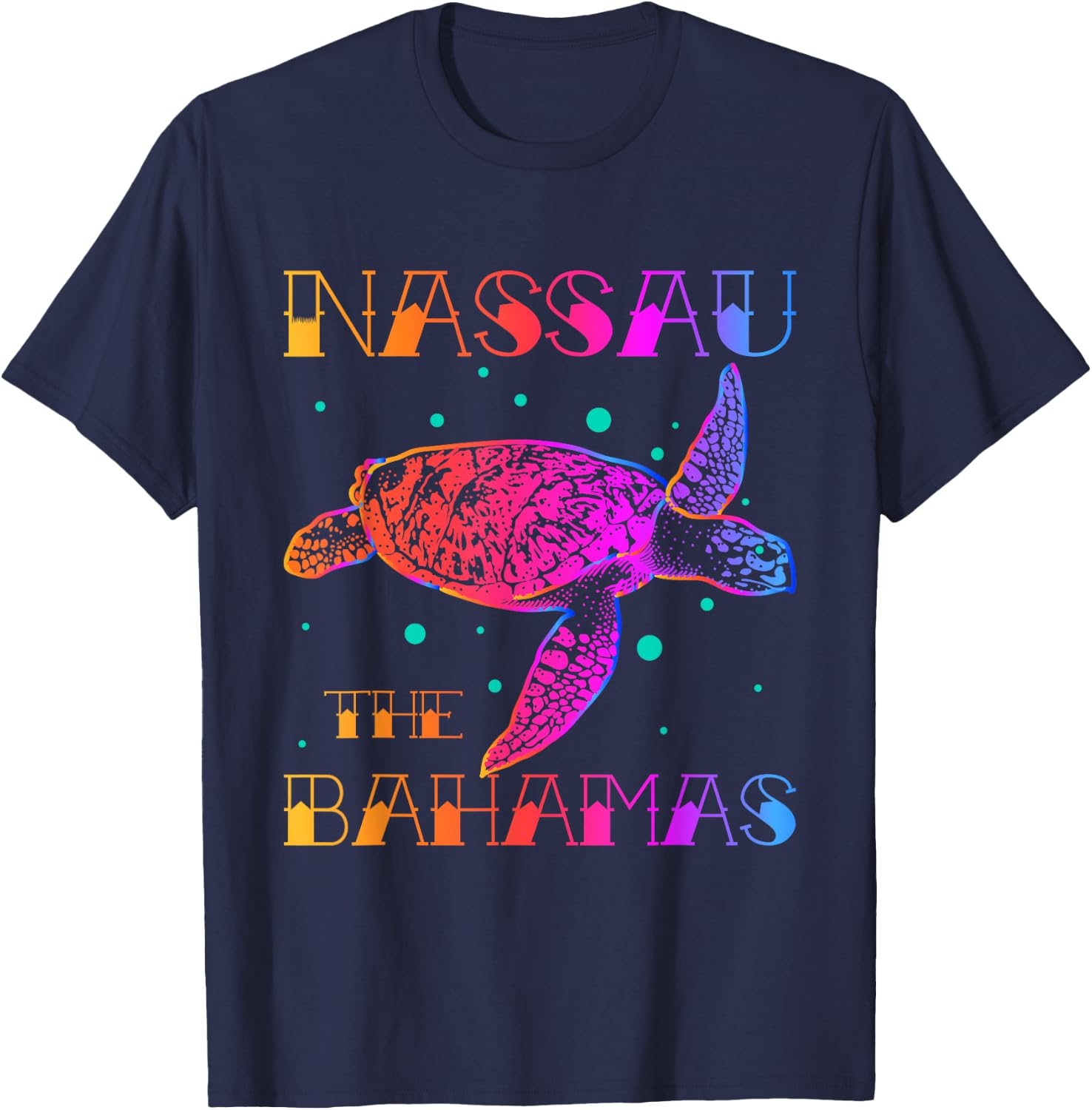 Nassau Bahamas Shirt Sea Turtle Bahamas Souvenirs Bahamas T-Shirt - T-Shirt | Navy