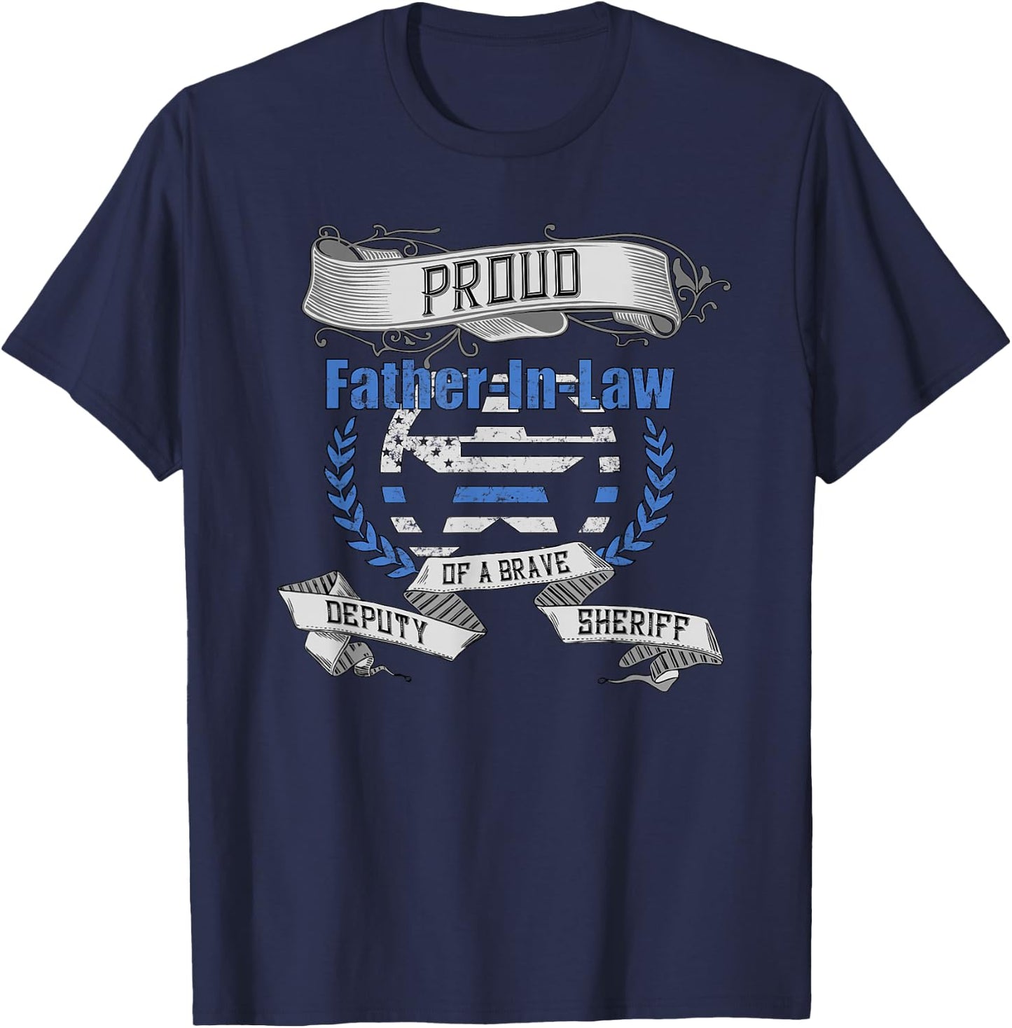 Deputy Sheriff Shirt Proud Father-In-Law T-Shirt - T-Shirt | Navy