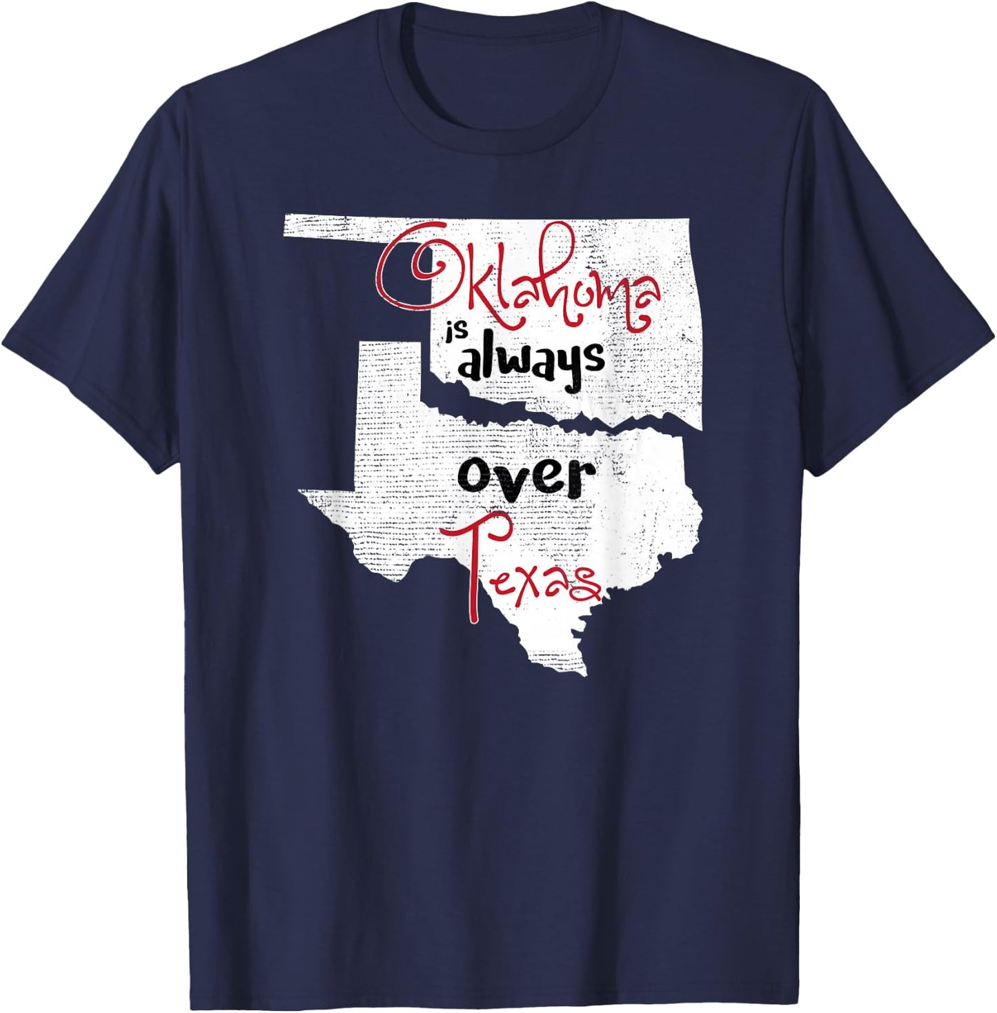 Oklahoma Texas Rivals Okie Distressed T-Shirt - T-Shirt | Navy