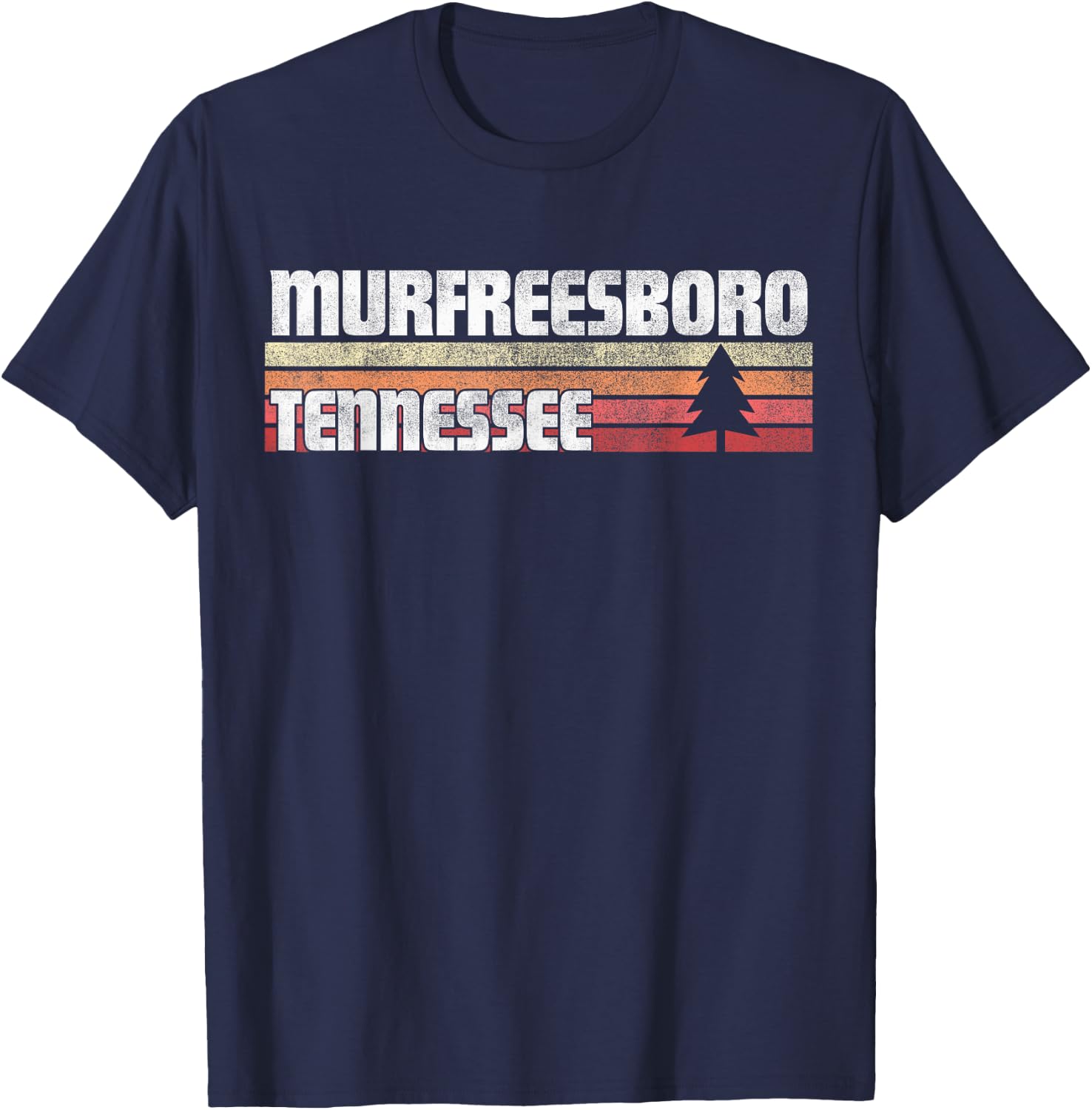 Murfreesboro Tennessee TN Gift Retro Style Vintage 70s 80s T-Shirt - T-Shirt | Navy