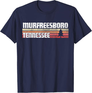 Murfreesboro Tennessee TN Gift Retro Style Vintage 70s 80s T-Shirt - T-Shirt | Navy