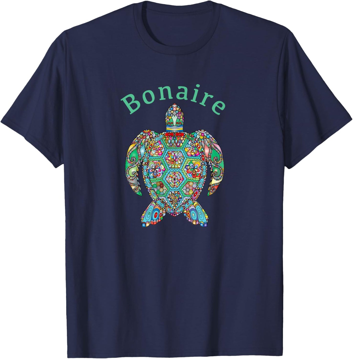 Bonaire Tribal Turtle T-Shirt - T-Shirt | Navy