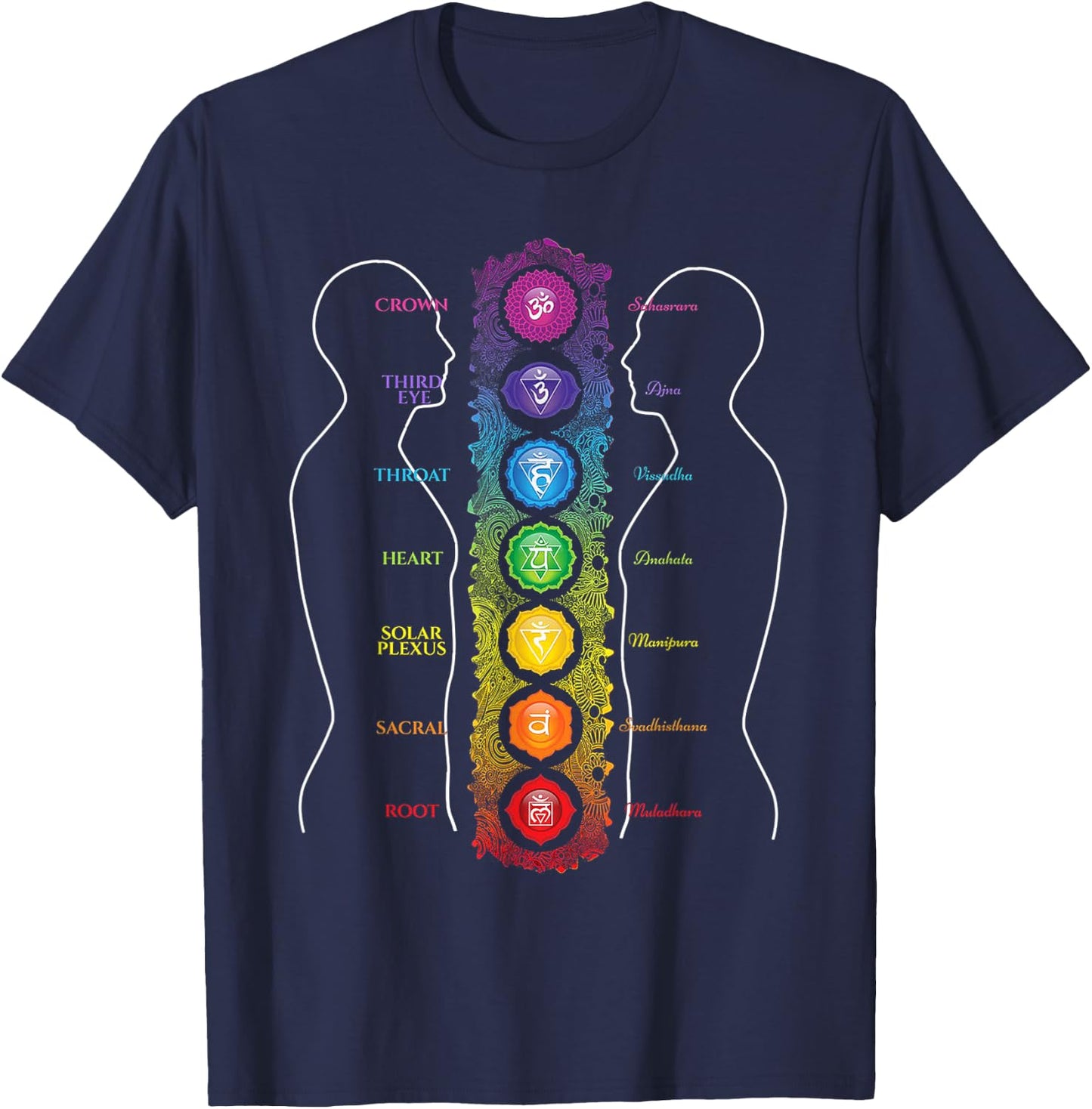 7 Seven Chakras Yoga T-Shirt - T-Shirt | Navy