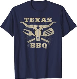 Texas BBQ Lover | Barbecue Gift | Grilling Fanatic T-Shirt - T-Shirt | Navy