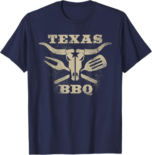 Texas BBQ Lover | Barbecue Gift | Grilling Fanatic T-Shirt - T-Shirt | Navy