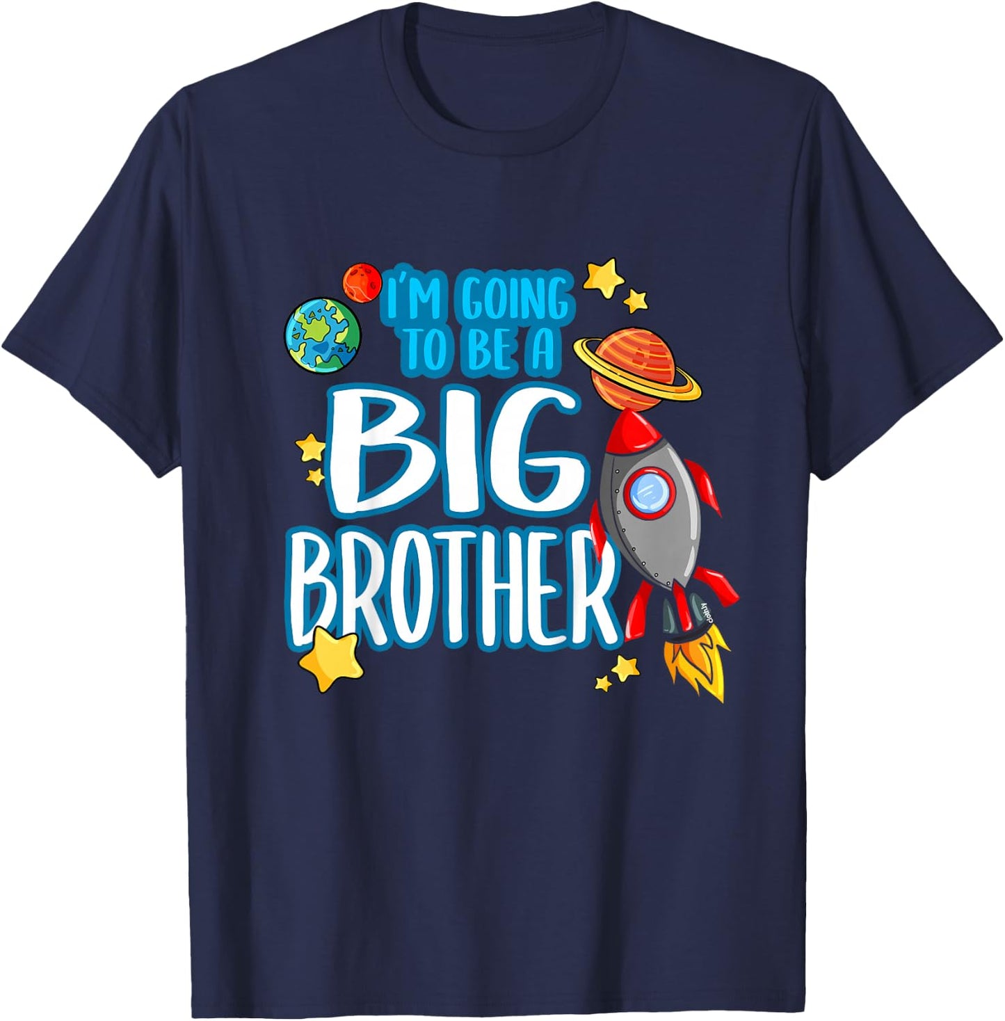 Big Brother Outer Space Gift Toddler Siblings T-Shirt - T-Shirt | Navy