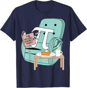 Never Ending Funny Story Pi Day Celebration Math T-Shirt - T-Shirt | Navy