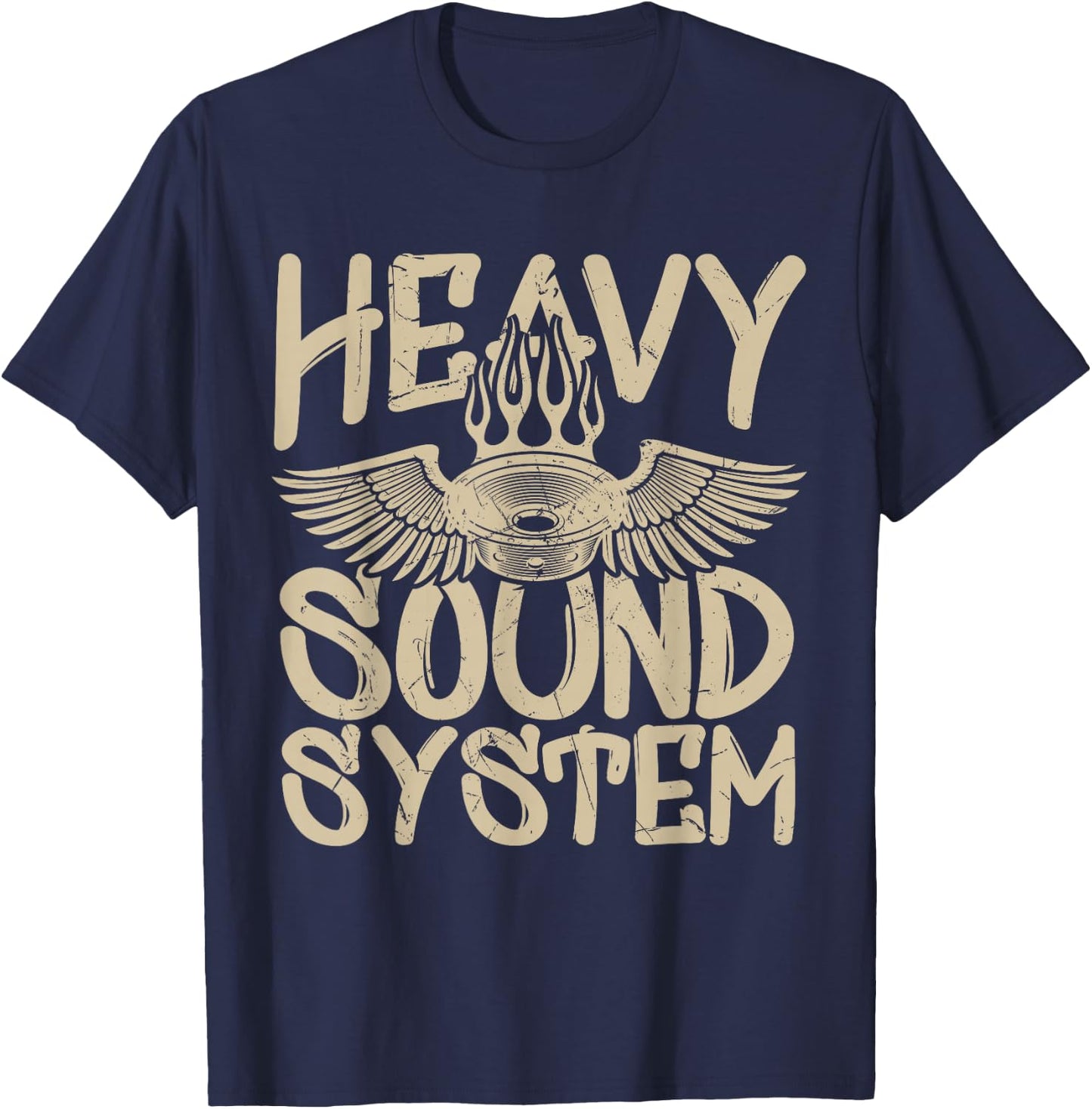 Cool Heavy Sound System Bass Speaker Car Tuners T-Shirt - T-Shirt | Navy
