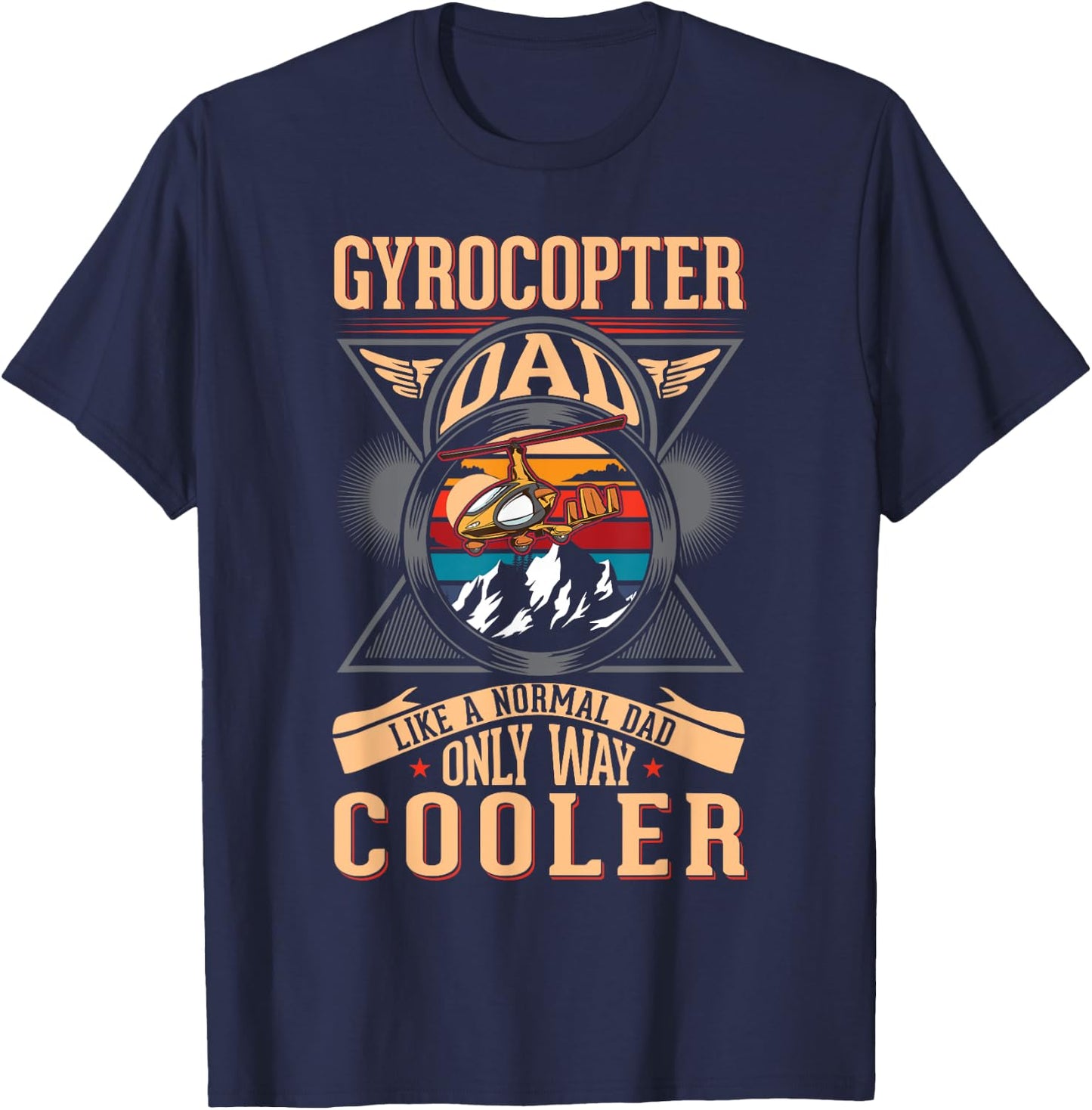 Gyrocopter Dad Gyroplane Autogyro T-Shirt - T-Shirt | Navy