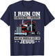 I Run On Caffeine Diesel And A Whole Lot Of Jesus T-Shirt - T-Shirt | Navy