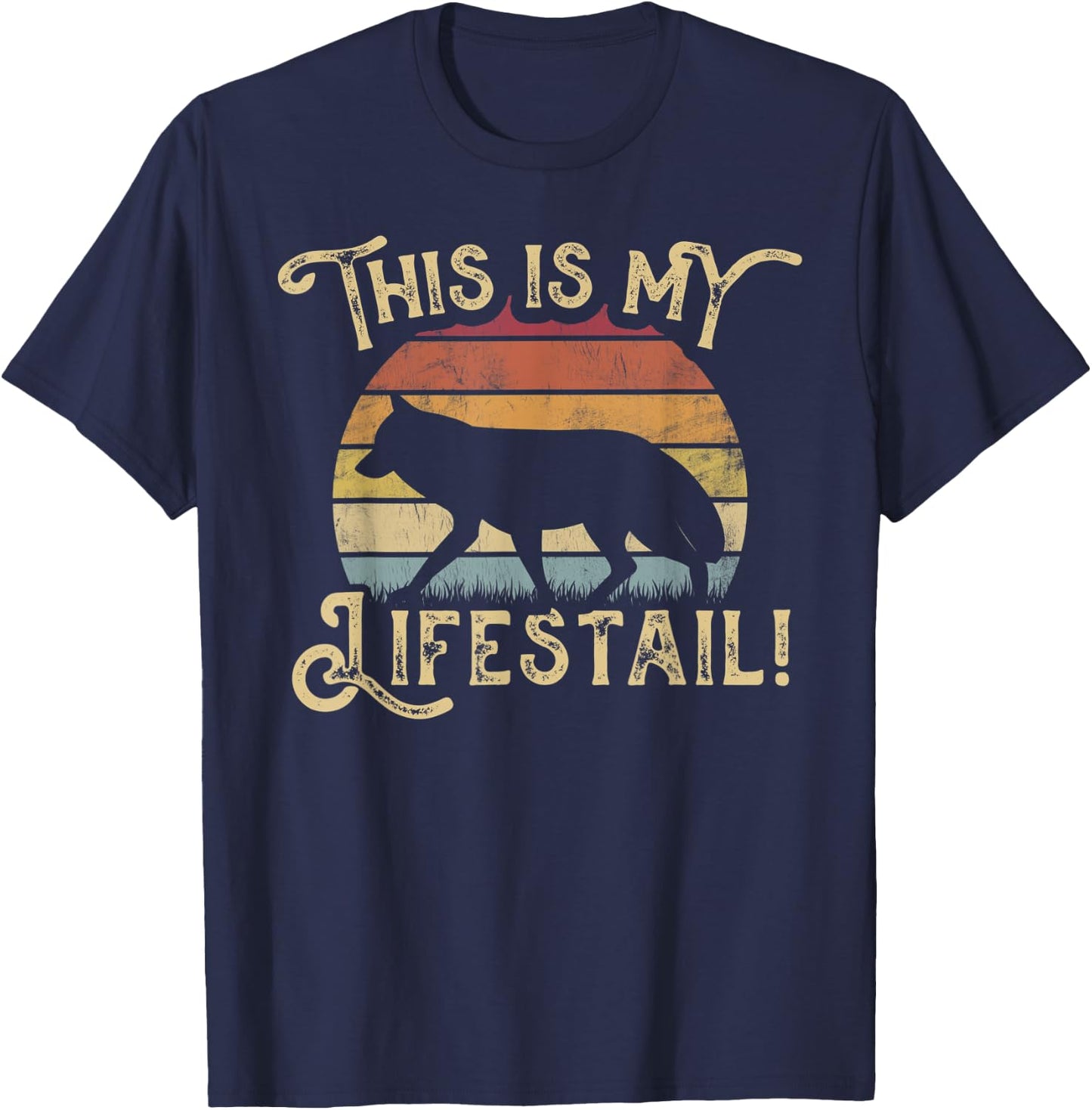 Fox Lover This is My Lifestyle Fox Puns Funny Foxes T-Shirt - T-Shirt | Navy