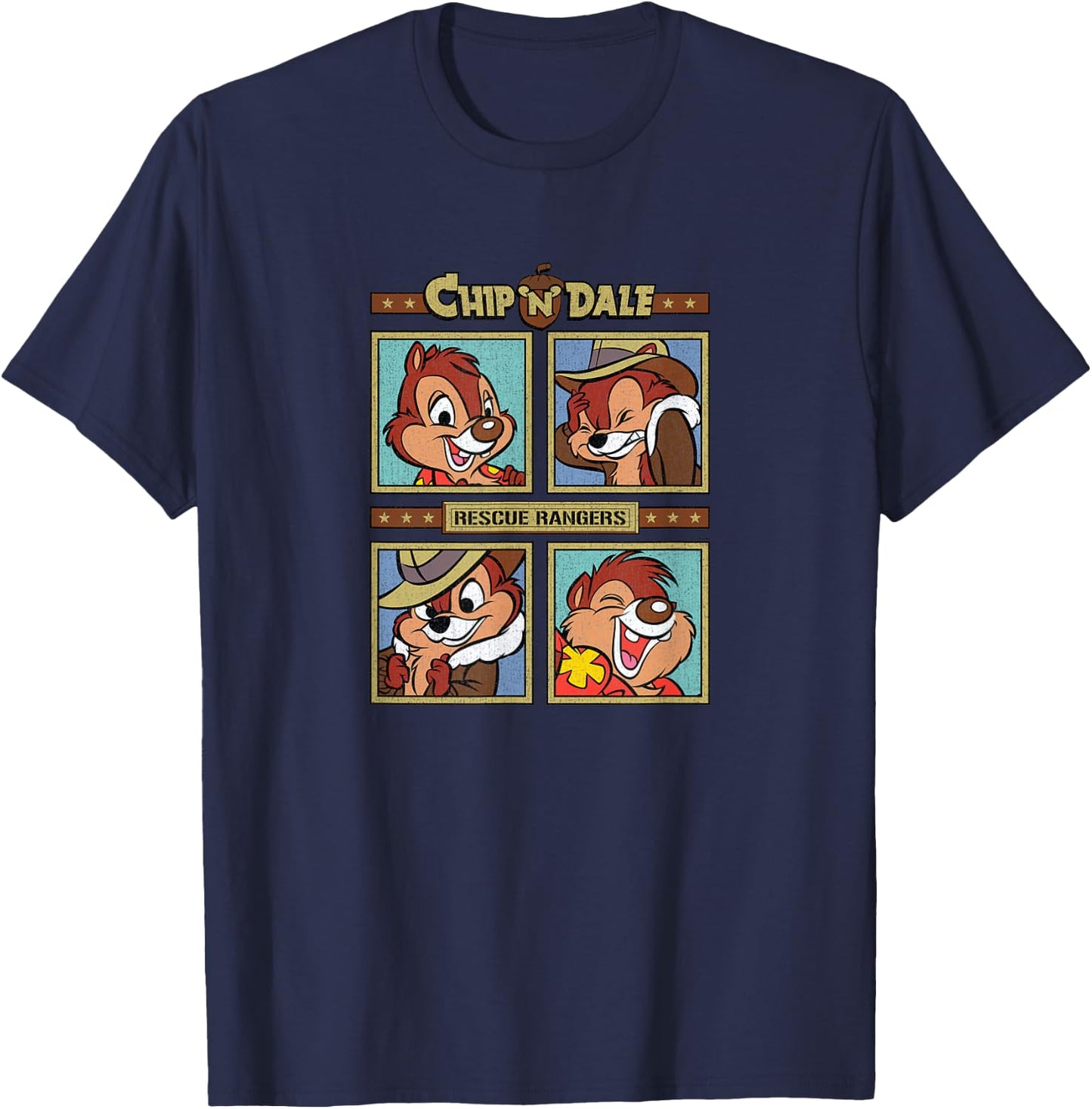 Chip 'N Dale Rescue Rangers - Chip & Dale Squad T-Shirt - T-Shirt | Navy