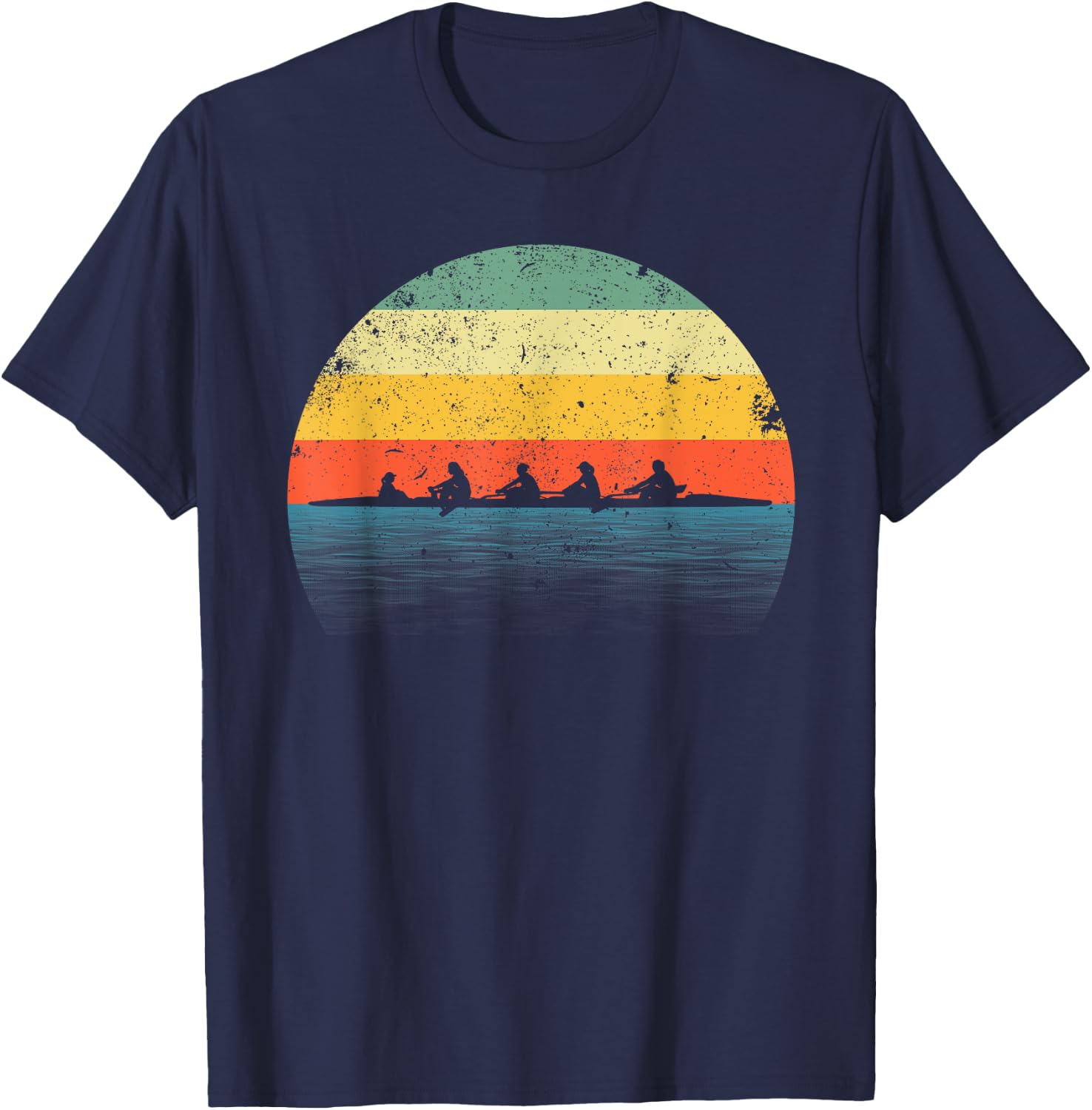 Rowing Art Women Row Team Crew Boat Rower Coxswain T-Shirt - T-Shirt | Navy