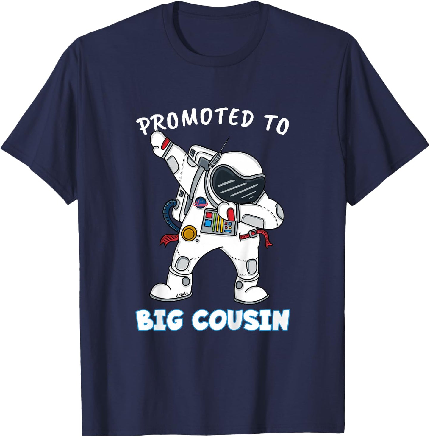 Kids Promoted to Big Cousin Boy Dabbing Astronaut T-Shirt - T-Shirt | Navy