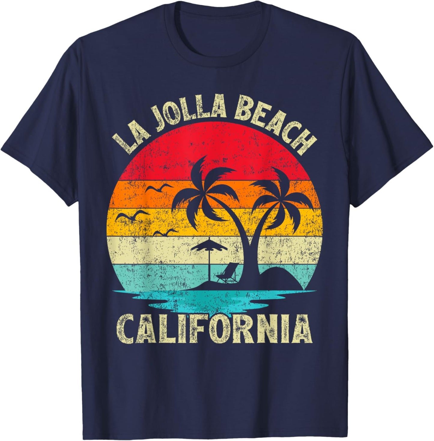 Family Vacation Vintage Retro California La Jolla Beach T-Shirt - T-Shirt | Navy