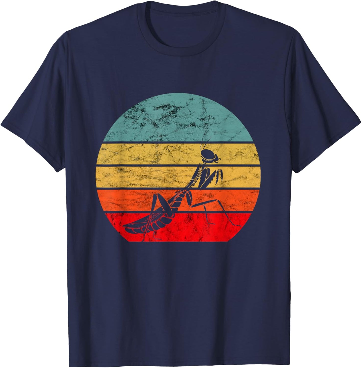 Praying Mantis Retro Vintage Mantis Insect Bug Lover T-Shirt - T-Shirt | Navy