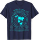 Gleason's New Standard map of The World, Flat Earth T-Shirt - T-Shirt | Navy
