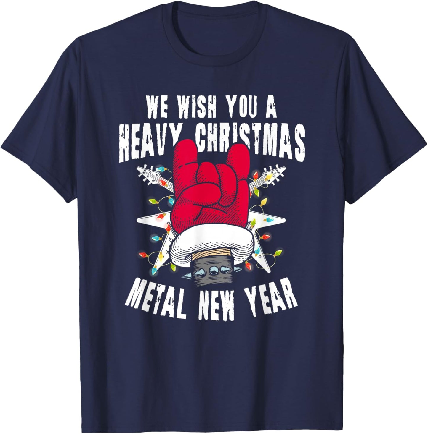 Heavy Metal Christmas Funny Rock Music Fans T-Shirt - T-Shirt | Navy