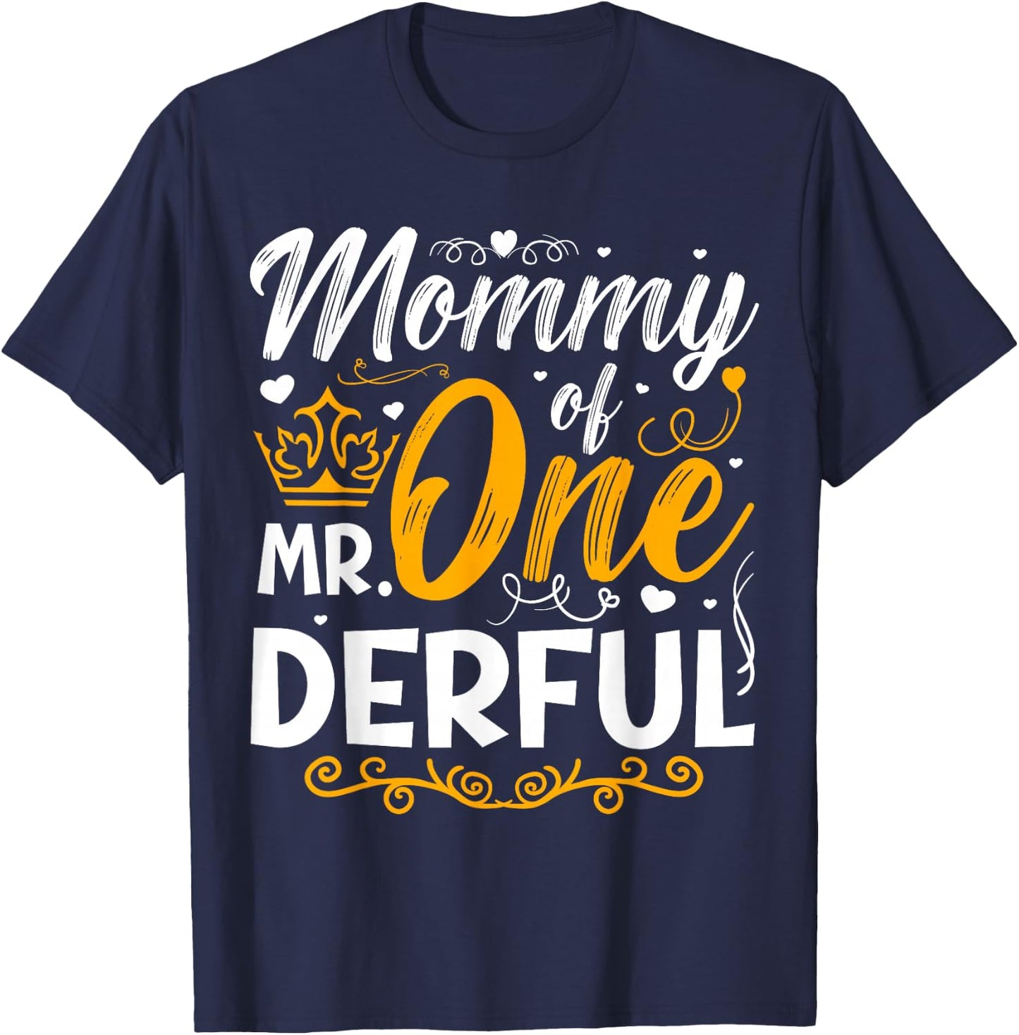 Mommy of Mr One Derful Party Matching Family 1st Birthday T-Shirt - T-Shirt | Navy